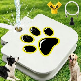 Step Activated Dog Water Dispenser, Outdoor Pet Drinking Fountain with 2-Way Water Splitter, Iron Build for Backyard Garden Use