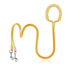 One To Two Anti-escape P-chain Dog Leash for Outdoor (Color: Yellow, Type: Dogs Leash)